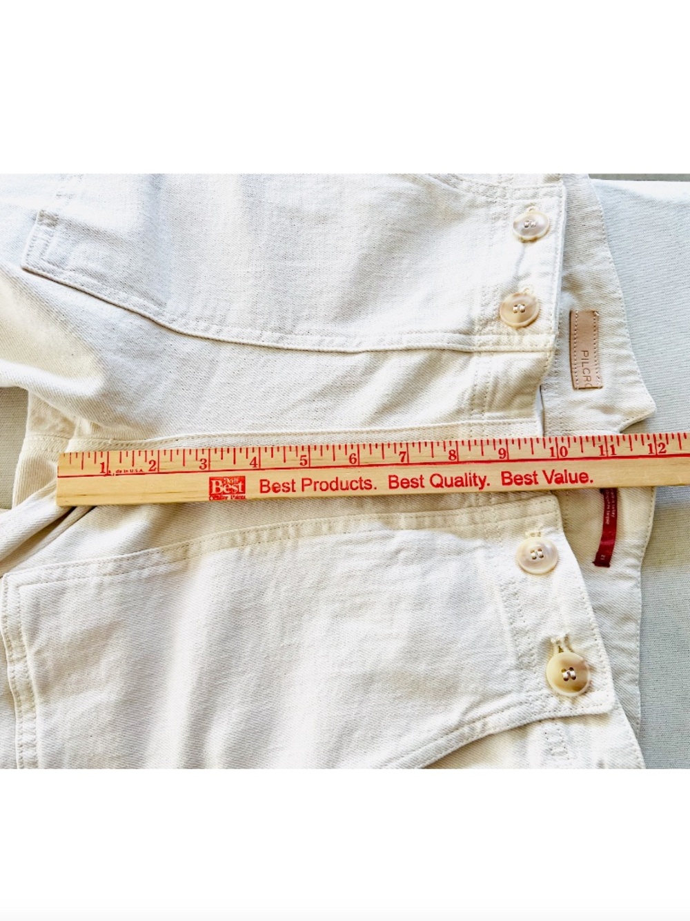 PILCRO The Kit Wide Leg Utility Trousers in Ivory - 27 - Picture 12 of 13
